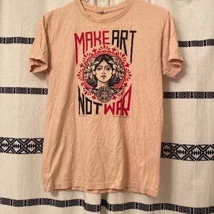 Vintage make art not war tshirt